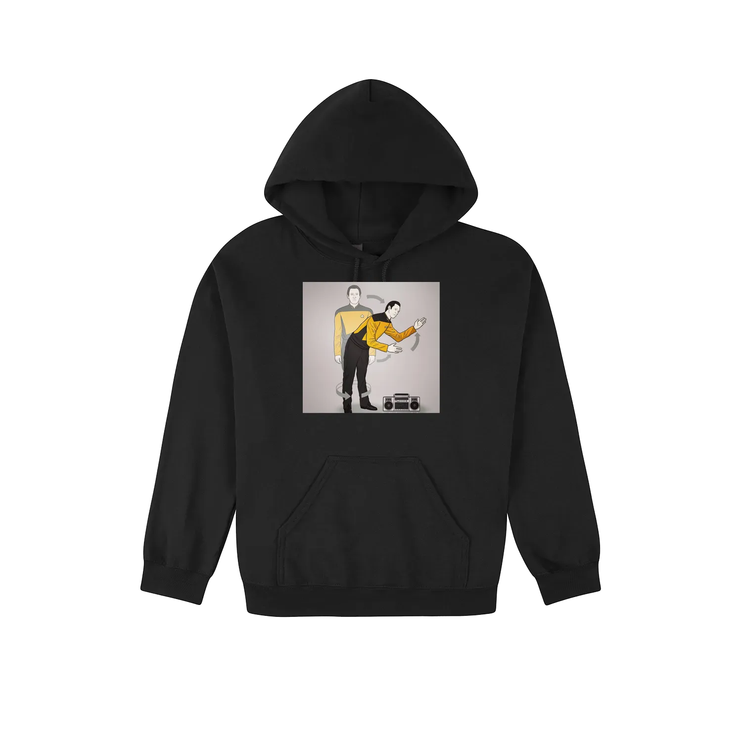 Black front flat lay