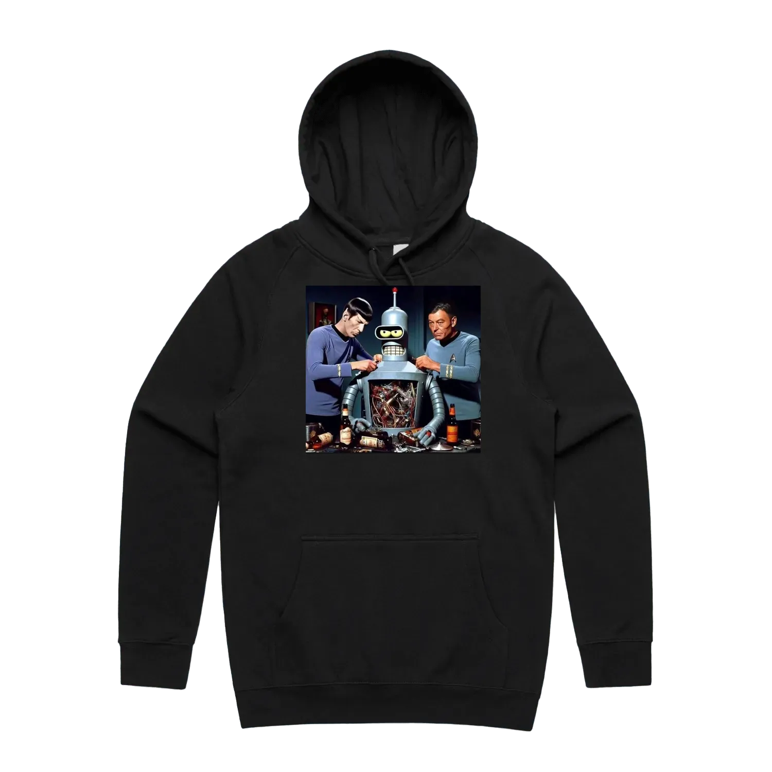 Black front flat lay