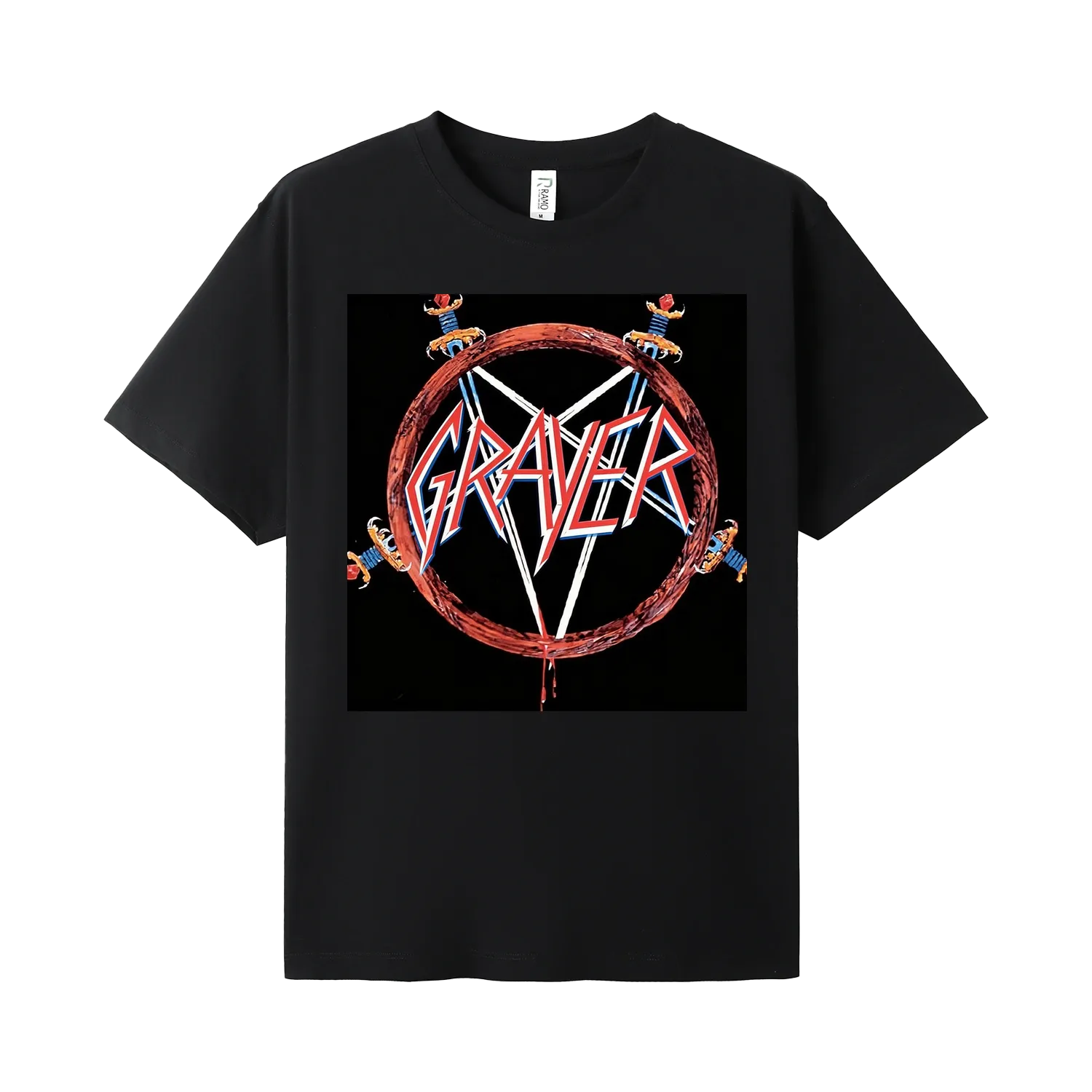 Black front flat lay