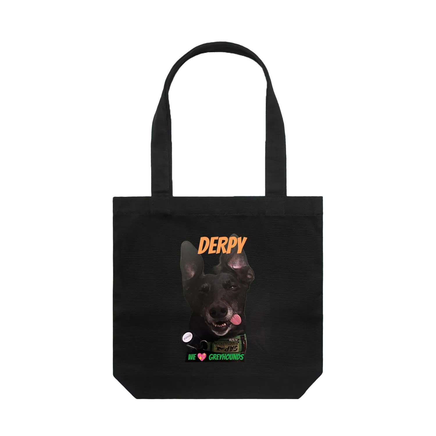 Black front flat lay