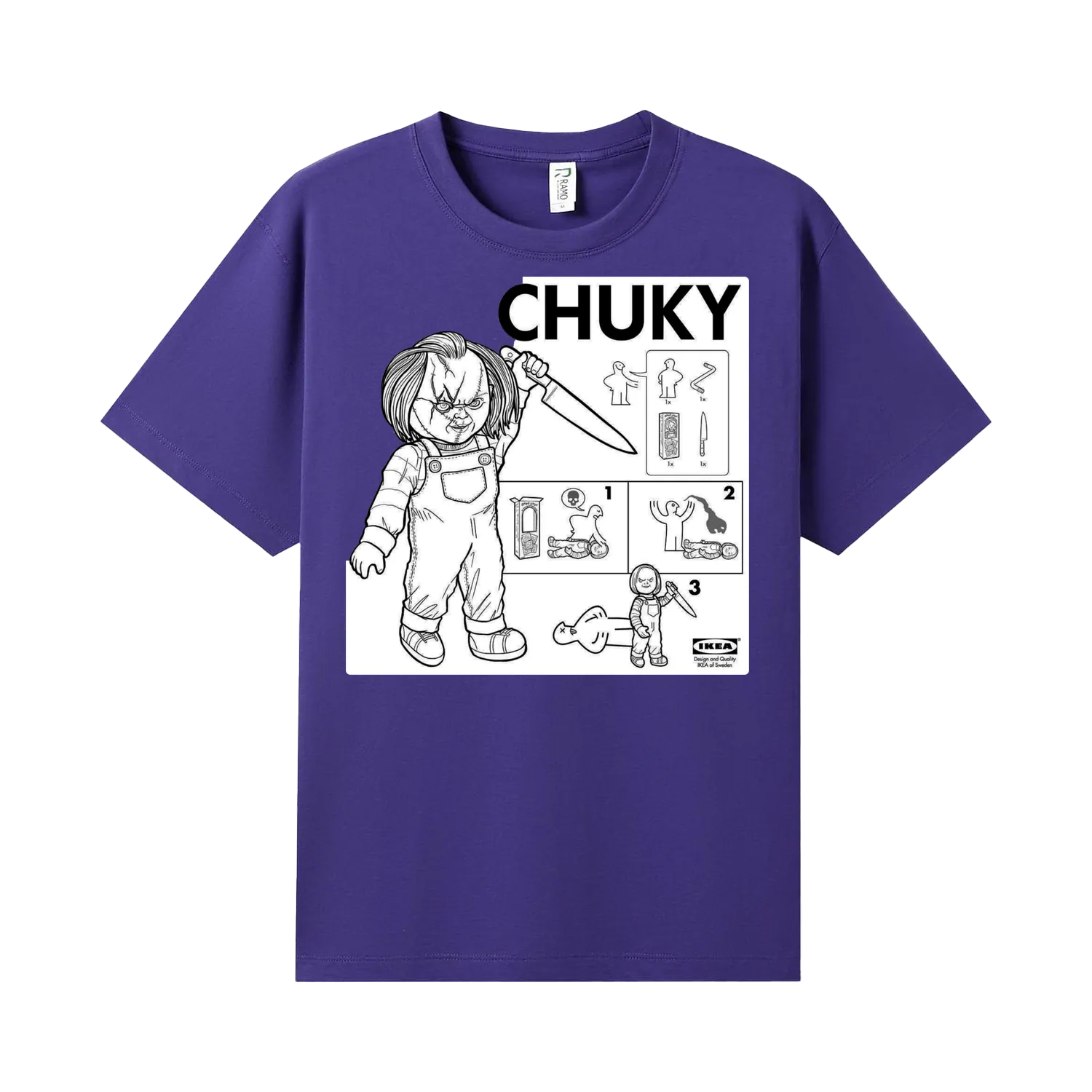 Purple front flat lay