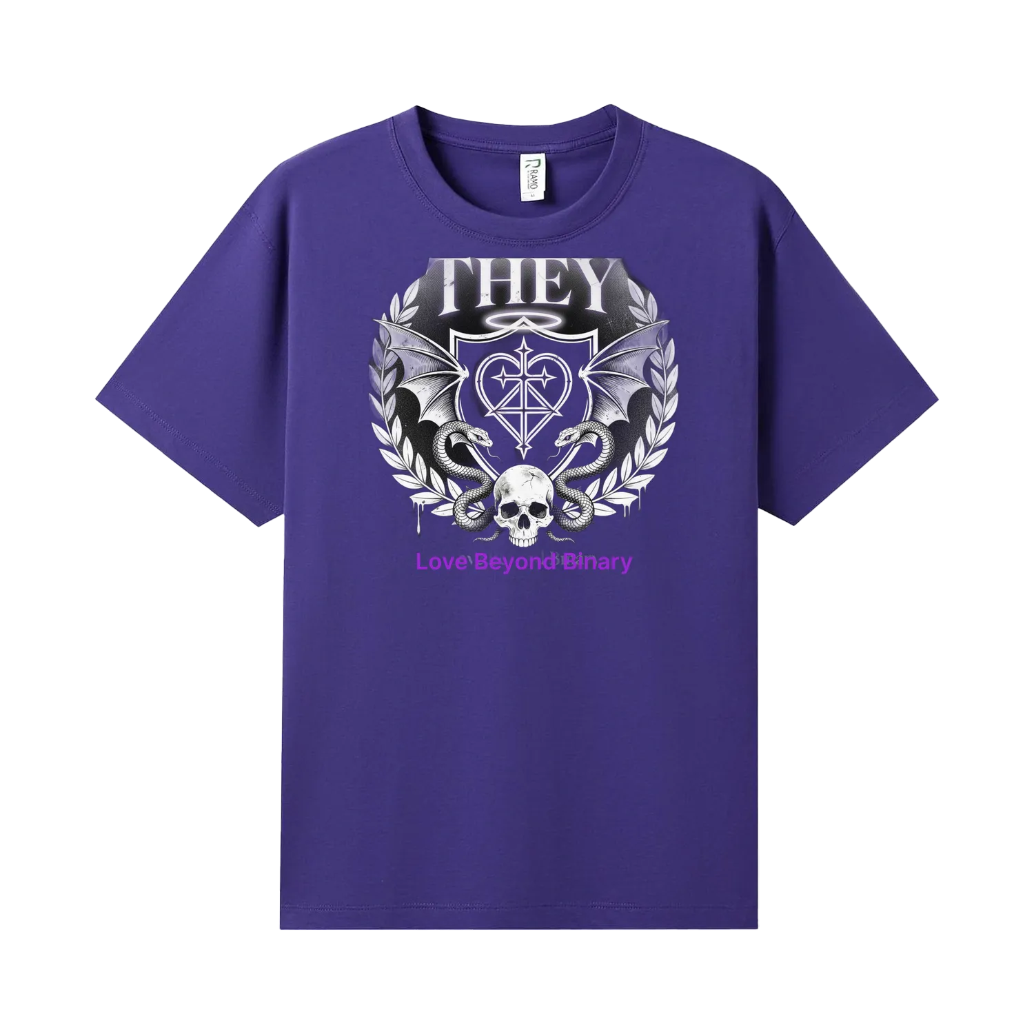 Purple front flat lay