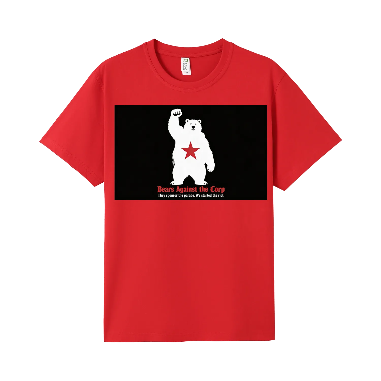 Red front flat lay