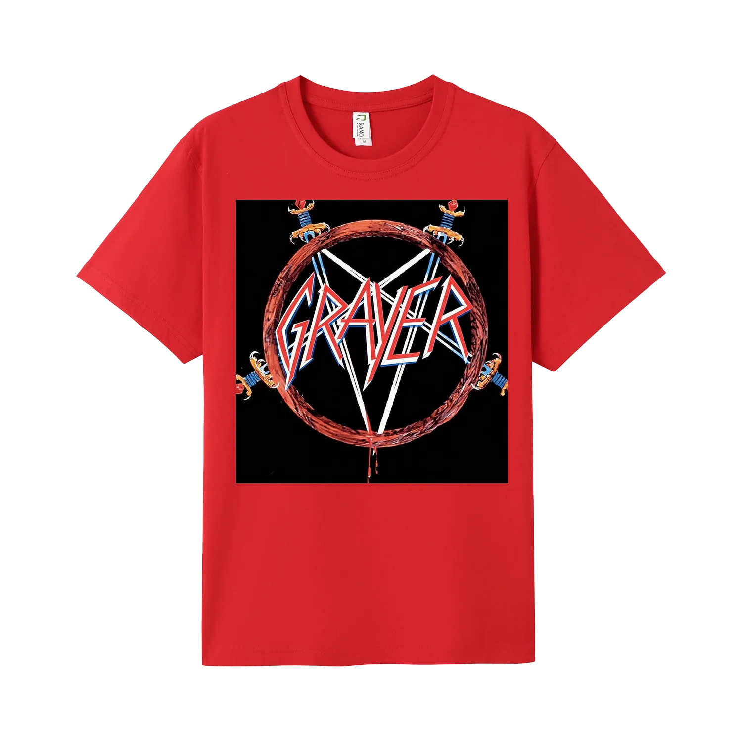 Red front flat lay